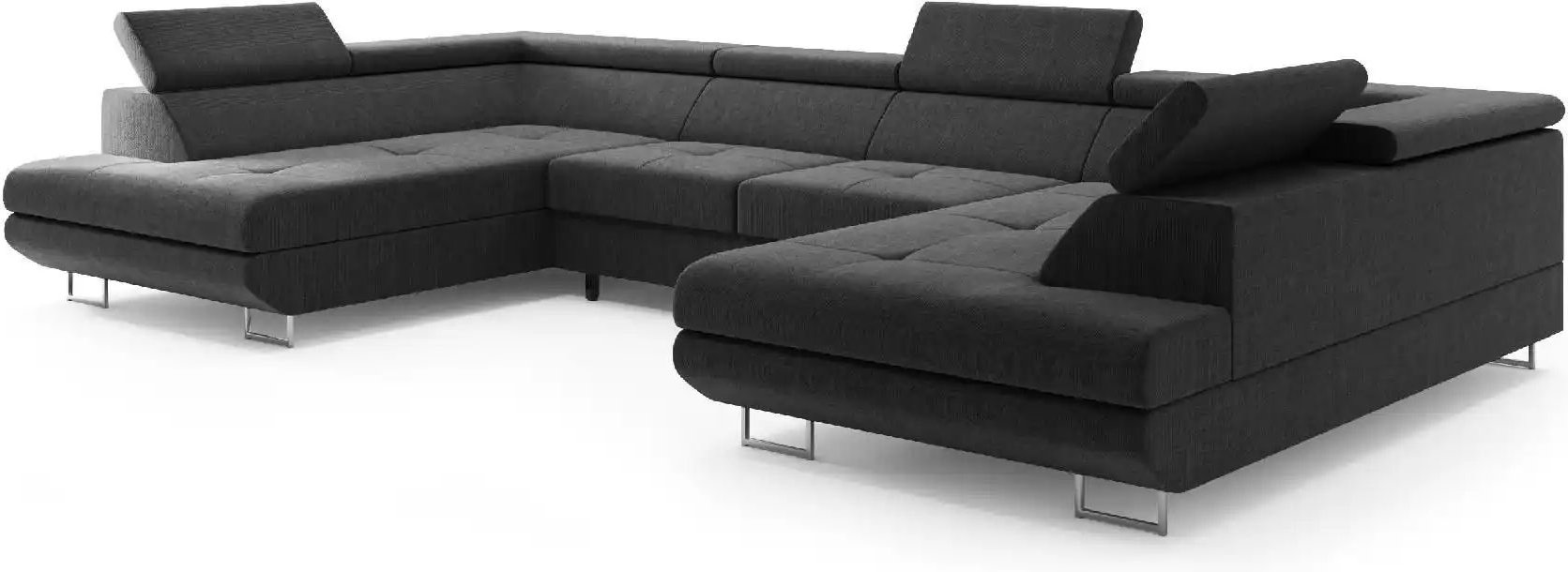 Wohnlandschaft mit Schlaffunktion Memphis ¦ schwarz ¦ Maße (cm): B: 342 H: 55 Polstermöbel > Sofas > Schlafsofas - Höffn...