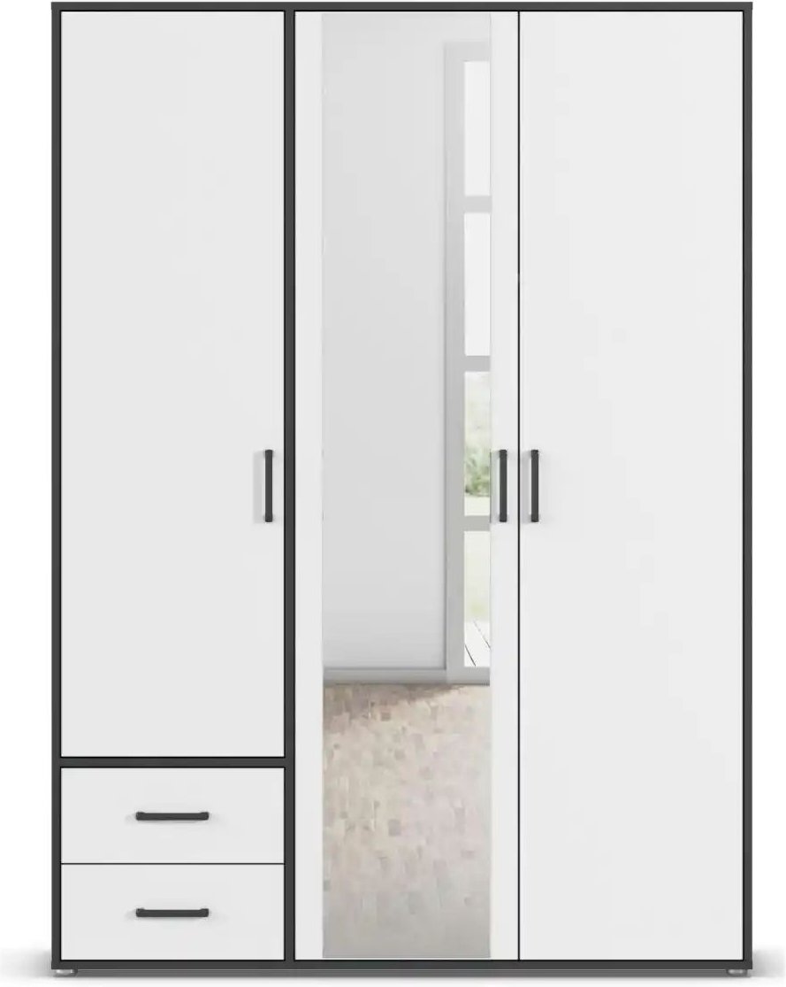 Drehtürenschrank Yarm ¦ grau ¦ Maße (cm): B: 140 H: 194 Schränke > Kleiderschränke > Drehtürenschränke - Höffner