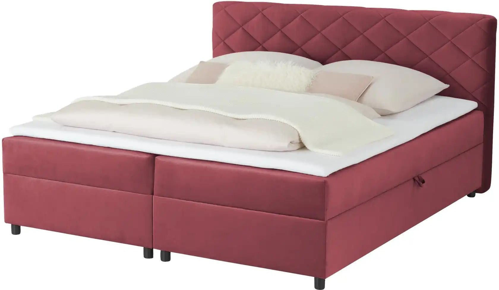 Boxbett mit Bettkasten Vegas II ¦ rot ¦ Maße (cm): B: 148 H: 104 Betten > Komfortbetten - Höffner