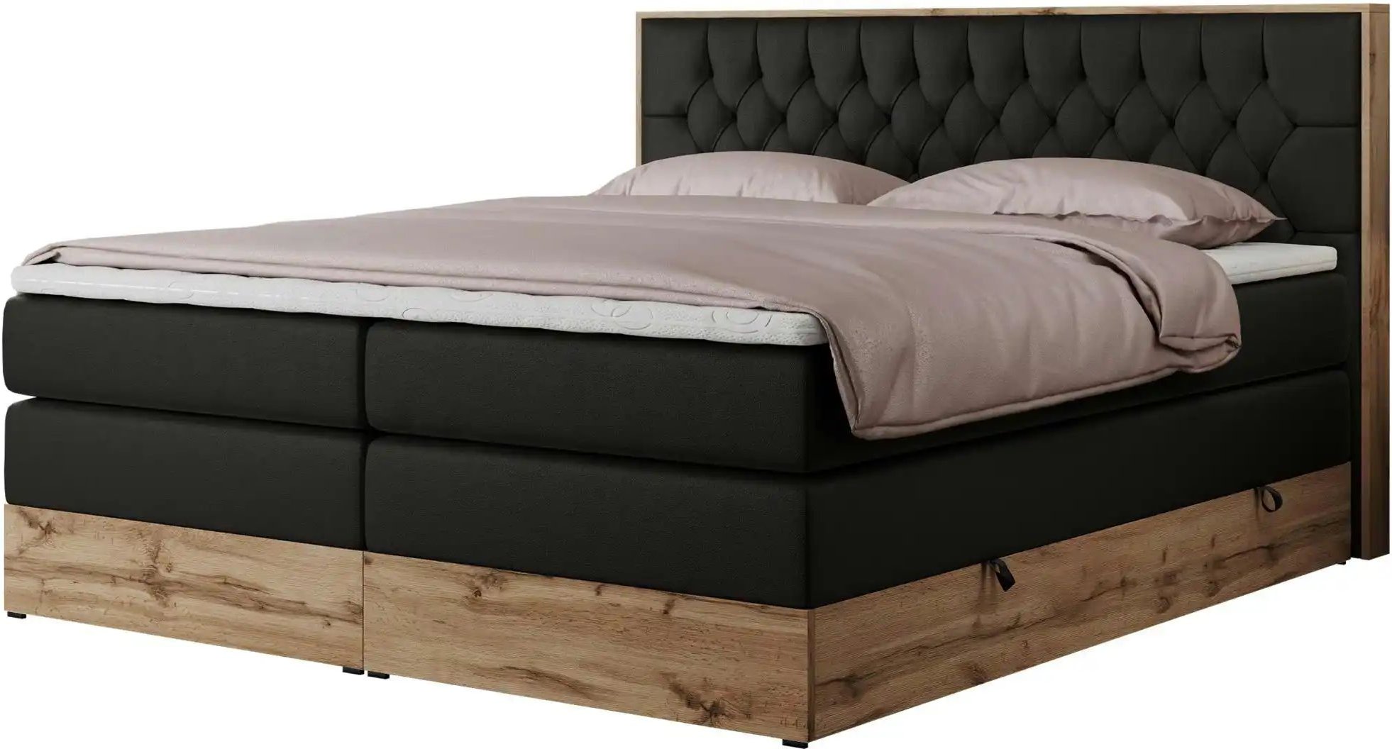Boxspringbett mit Bettkasten Amore King ¦ schwarz ¦ Maße (cm): B: 168 H: 115 Betten > Boxspringbetten - Höffner