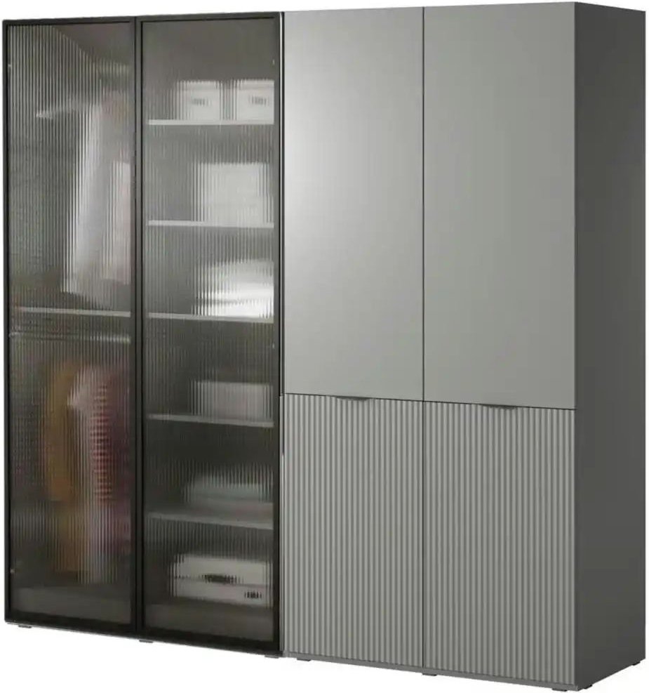 Drehtürenschrank 4 türig Sandbox ¦ grau ¦ Maße (cm): B: 202 H: 200 Schränke > Kleiderschränke > Drehtürenschränke - Höff...