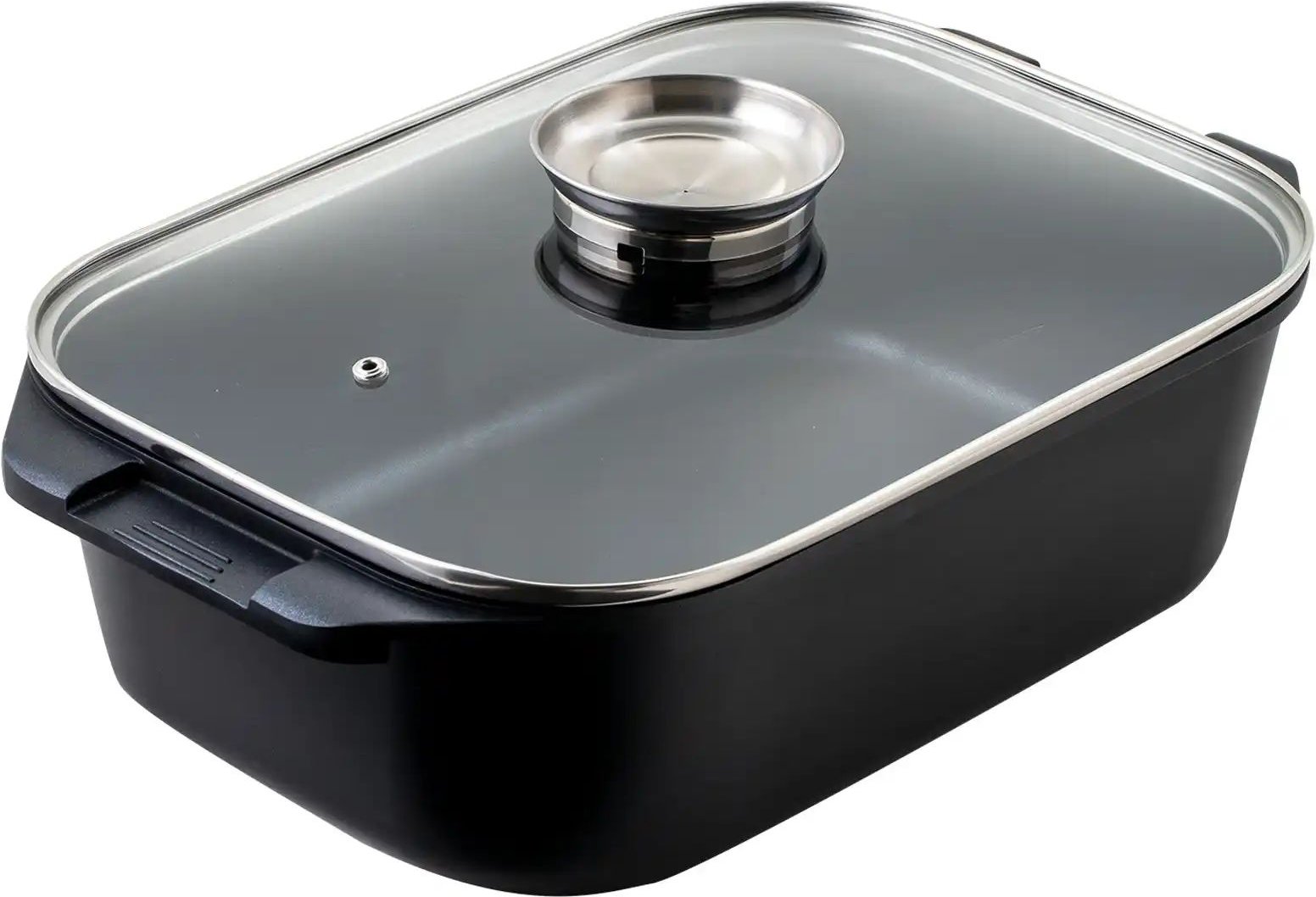 KHG Aromabräter aus Aluguss eckig ¦ schwarz ¦ Aluminium-Guss ¦ Maße (cm): B: 41 H: 12 Töpfe & Pfannen & Zubehör > Töpfe...