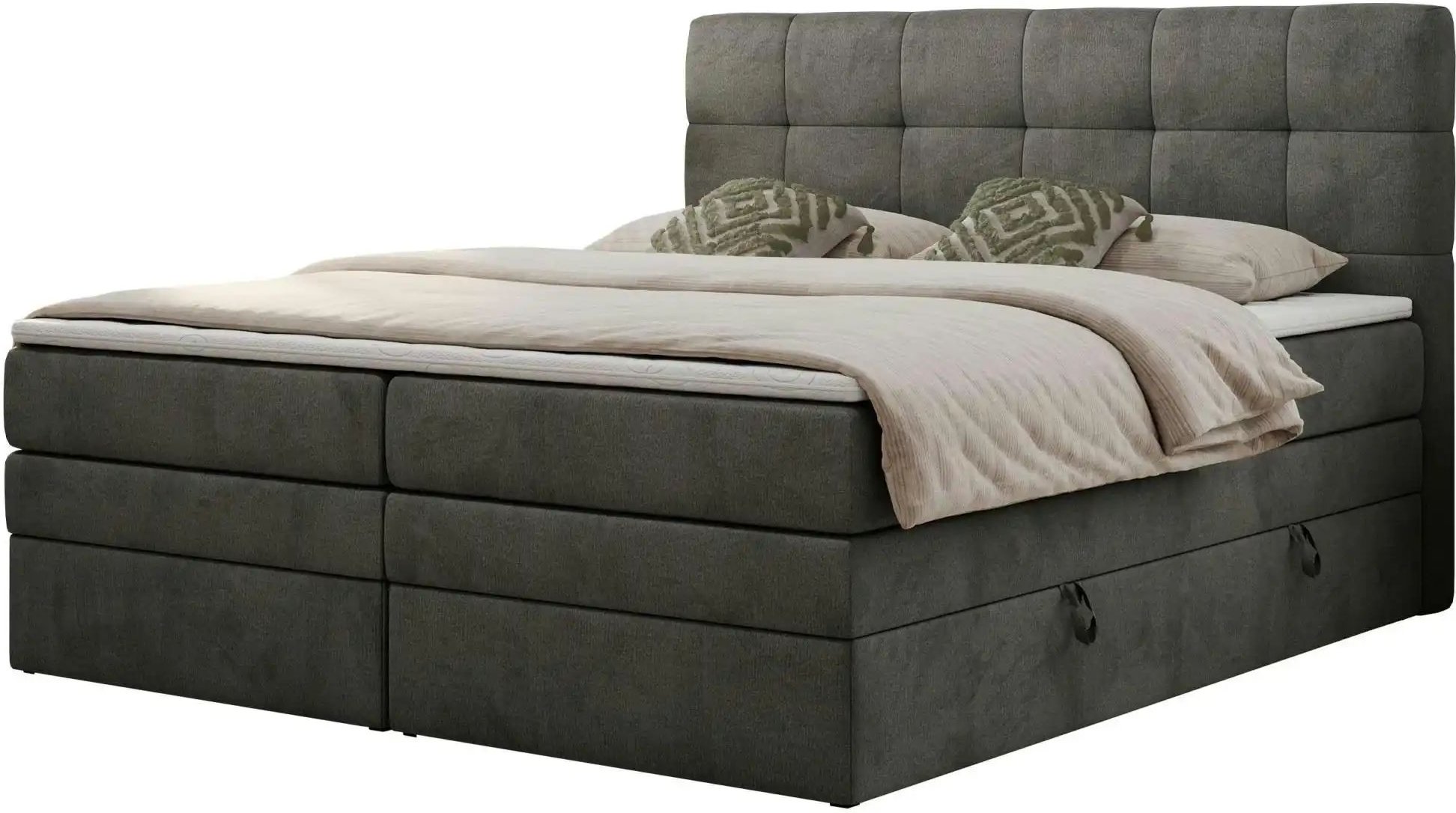Boxspringbett mit Bettkasten Luka King ¦ grau ¦ Maße (cm): B: 200 H: 110 Betten > Boxspringbetten - Höffner