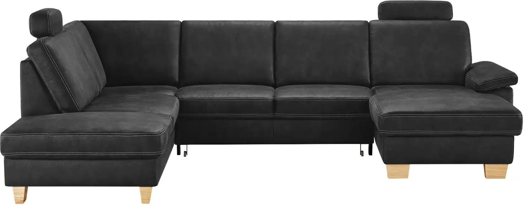 meinSofa Wohnlandschaft Kunstleder Samu ¦ schwarz ¦ Maße (cm): B: 316 H: 90 T: 235.0 Polstermöbel > Sofas > Wohnlandscha...