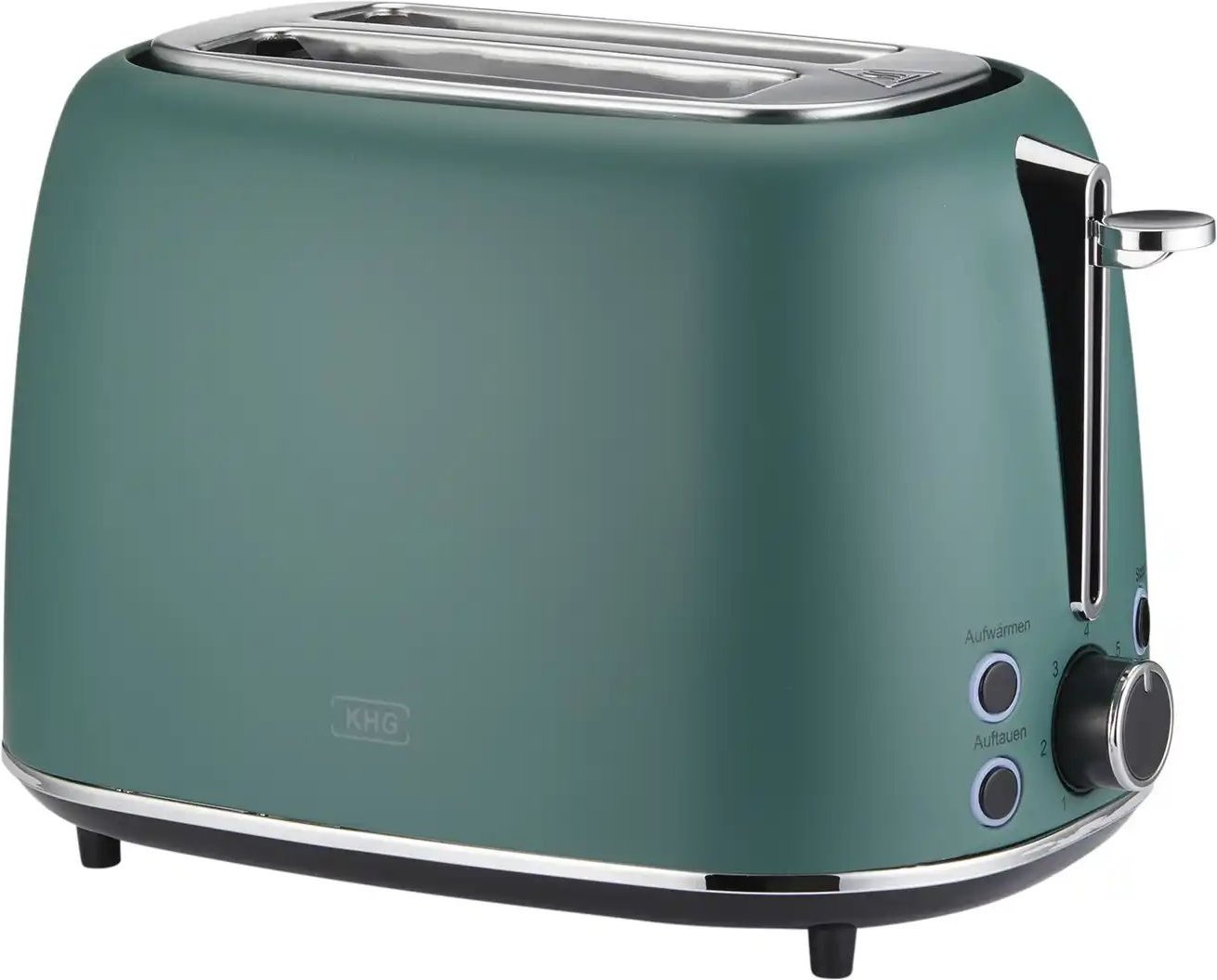 KHG Toaster TO-930 (GR) ¦ grün ¦ Edelstahl,Metall lackiert,Kunststoff ¦ Maße (cm): B: 17,9 H: 19,2 T: 28.9 Elektroklein...