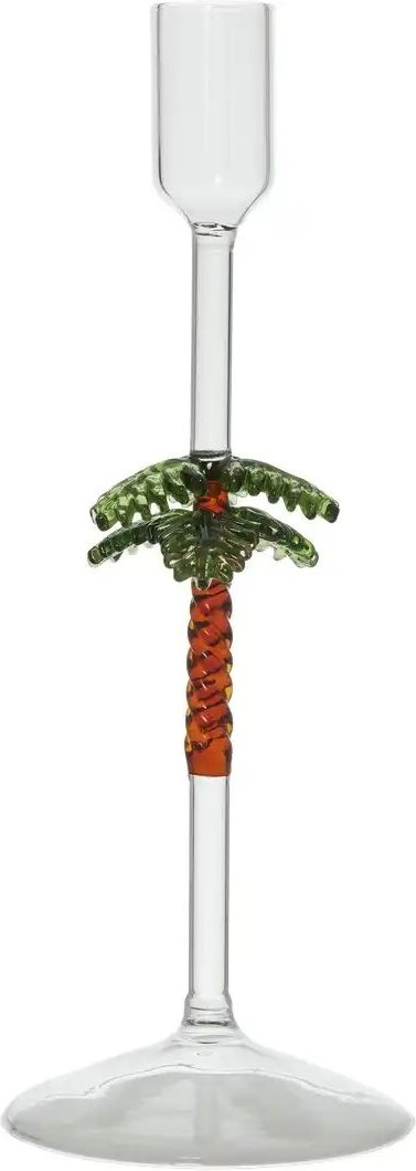 HOME STORY Kerzenhalter Palme ¦ transparent/klar ¦ Glas ¦ Maße (cm): H: 24,5 Ø: 9 Accessoires > Kerzen & Kerzenstände...