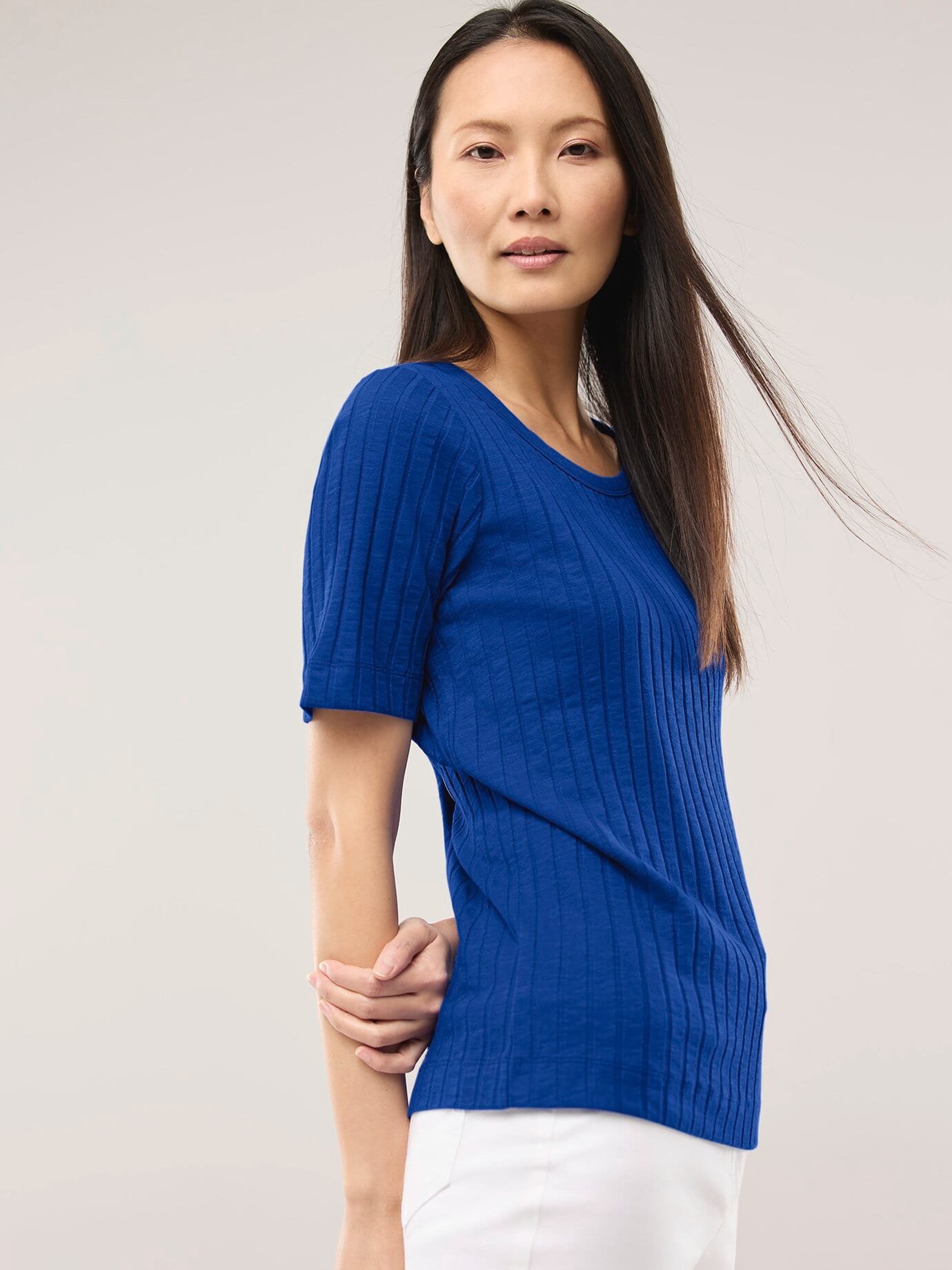 Baumwollshirt Rippenstruktur