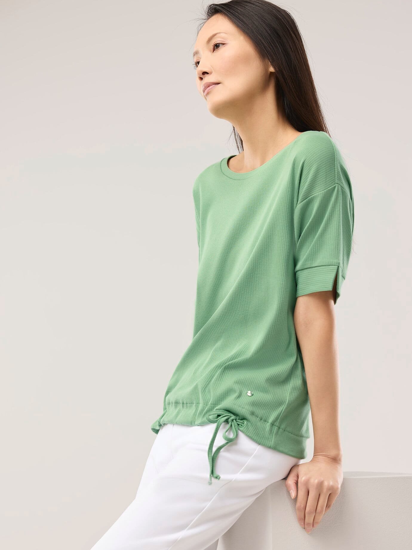 Blousonshirt in Rippenstruktur