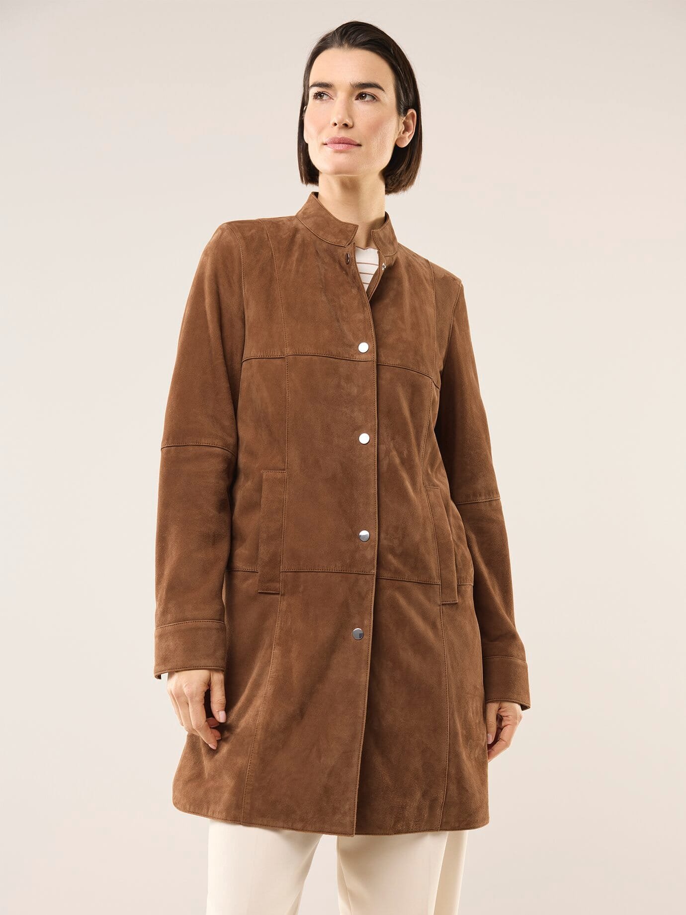 Ziegenvelours Ledermantel