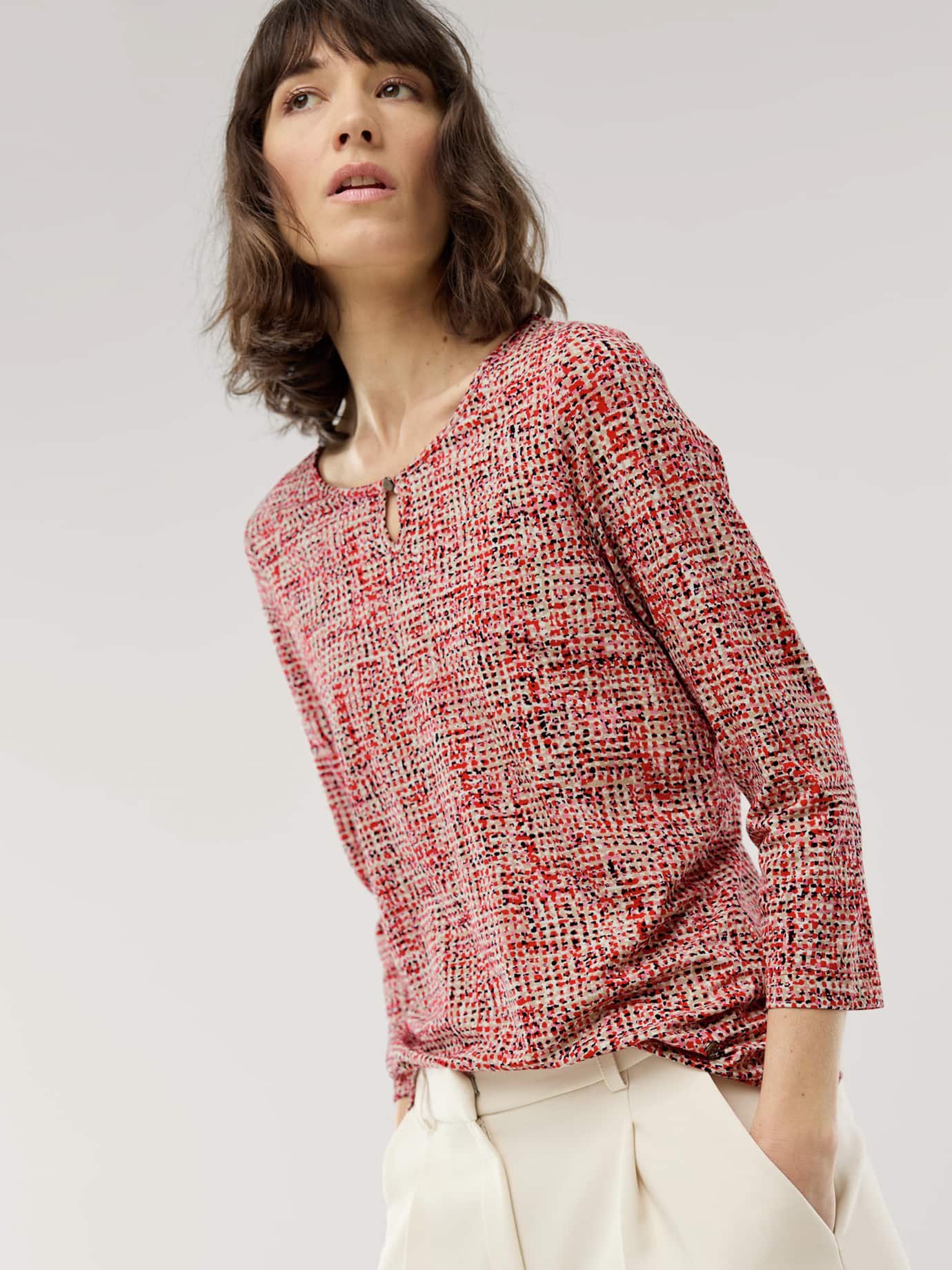 Viskoseshirt Bouclelook