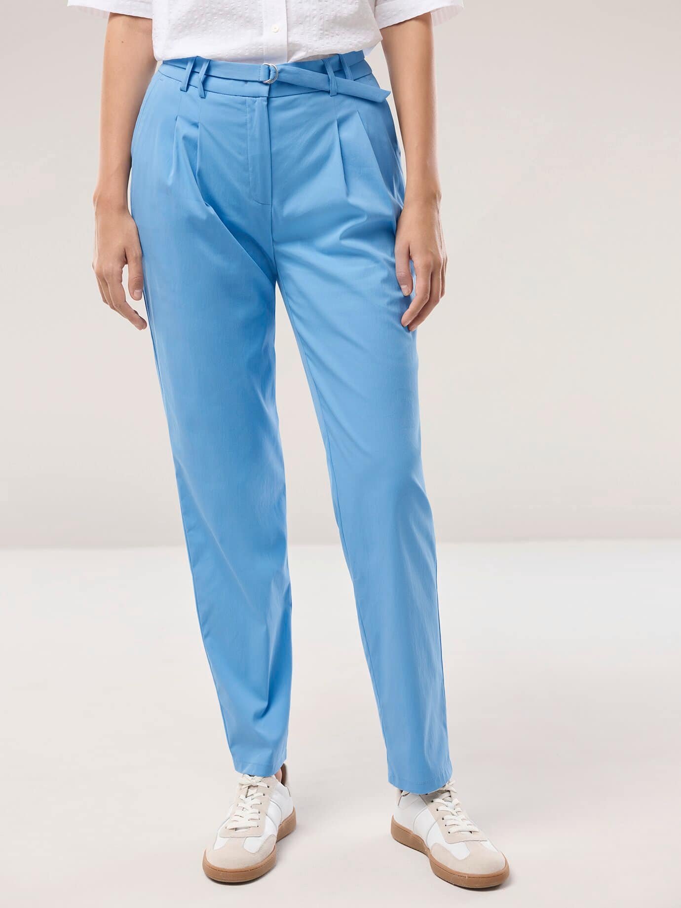 Bundfaltenhose aus Baumwollmix