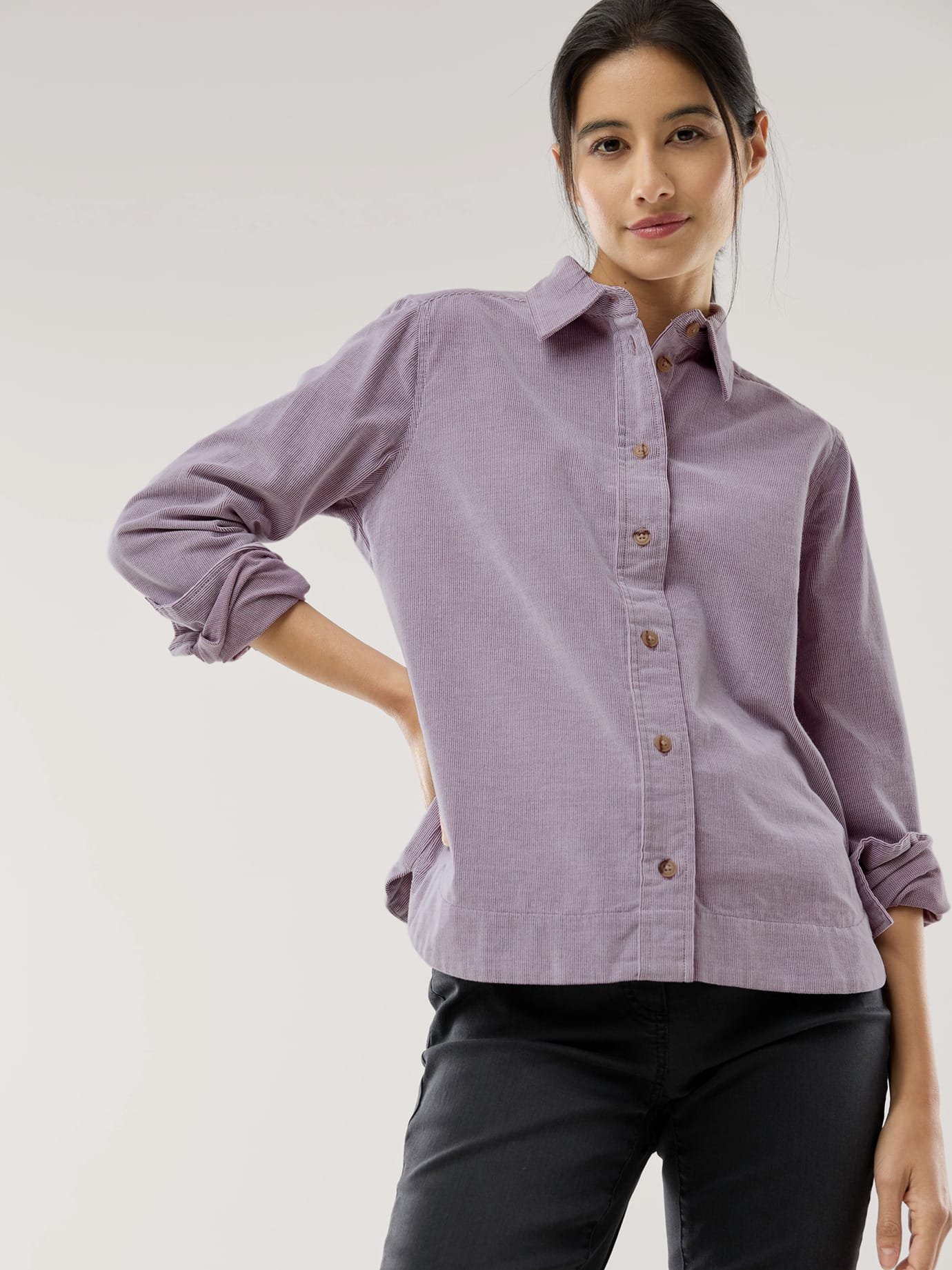 Two-Tone Cord Bluse Boxi