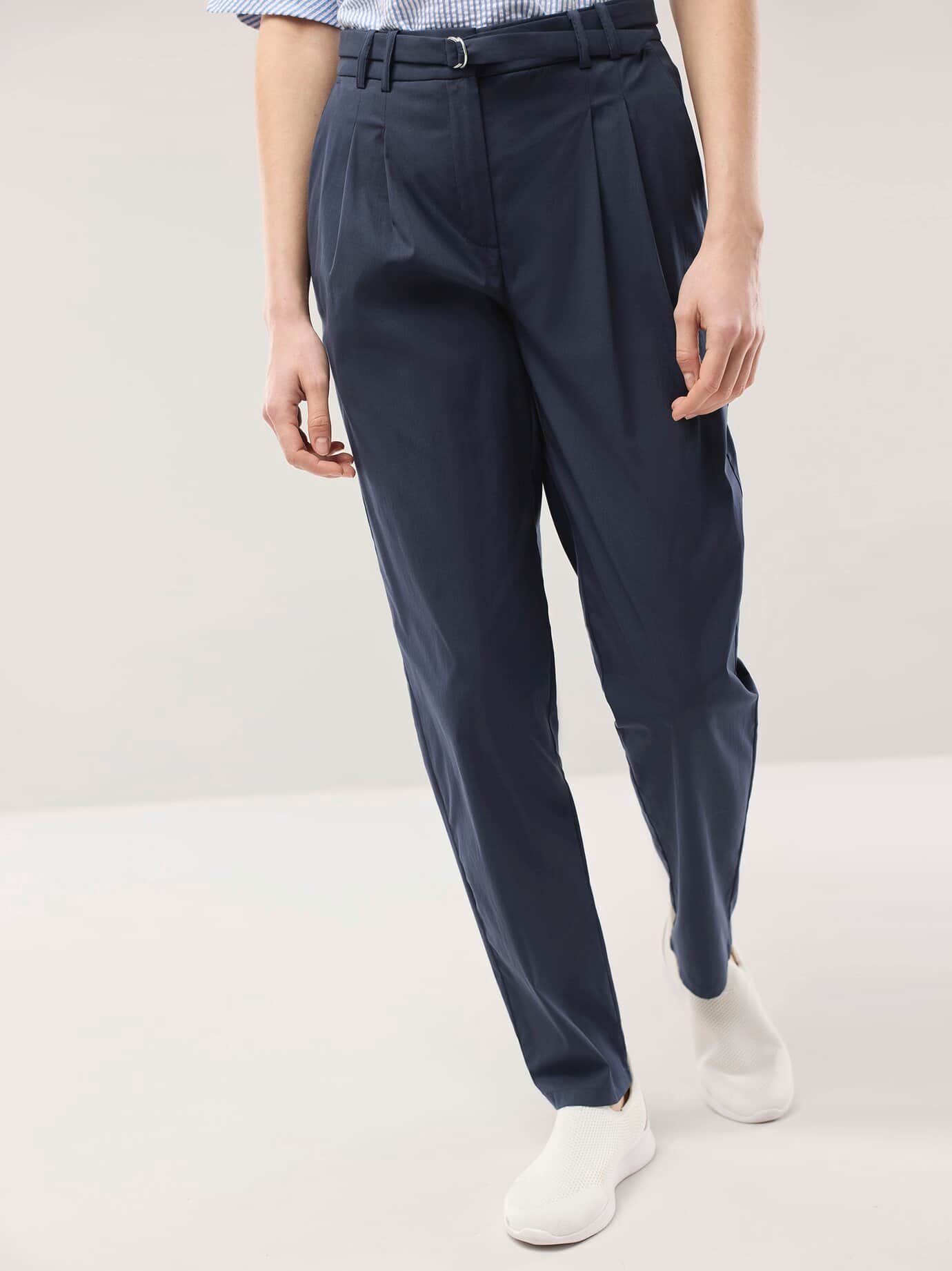 Bundfaltenhose aus Baumwollmix