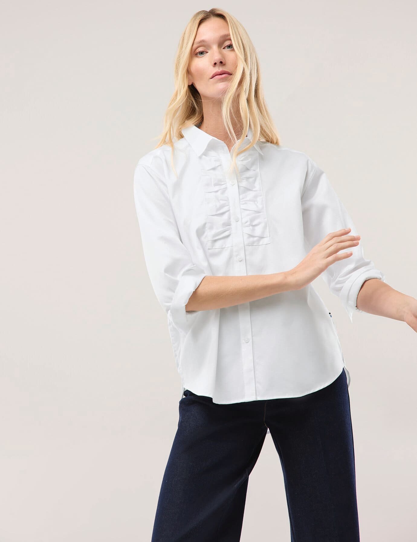 Hemdbluse mit Falteneinsatz