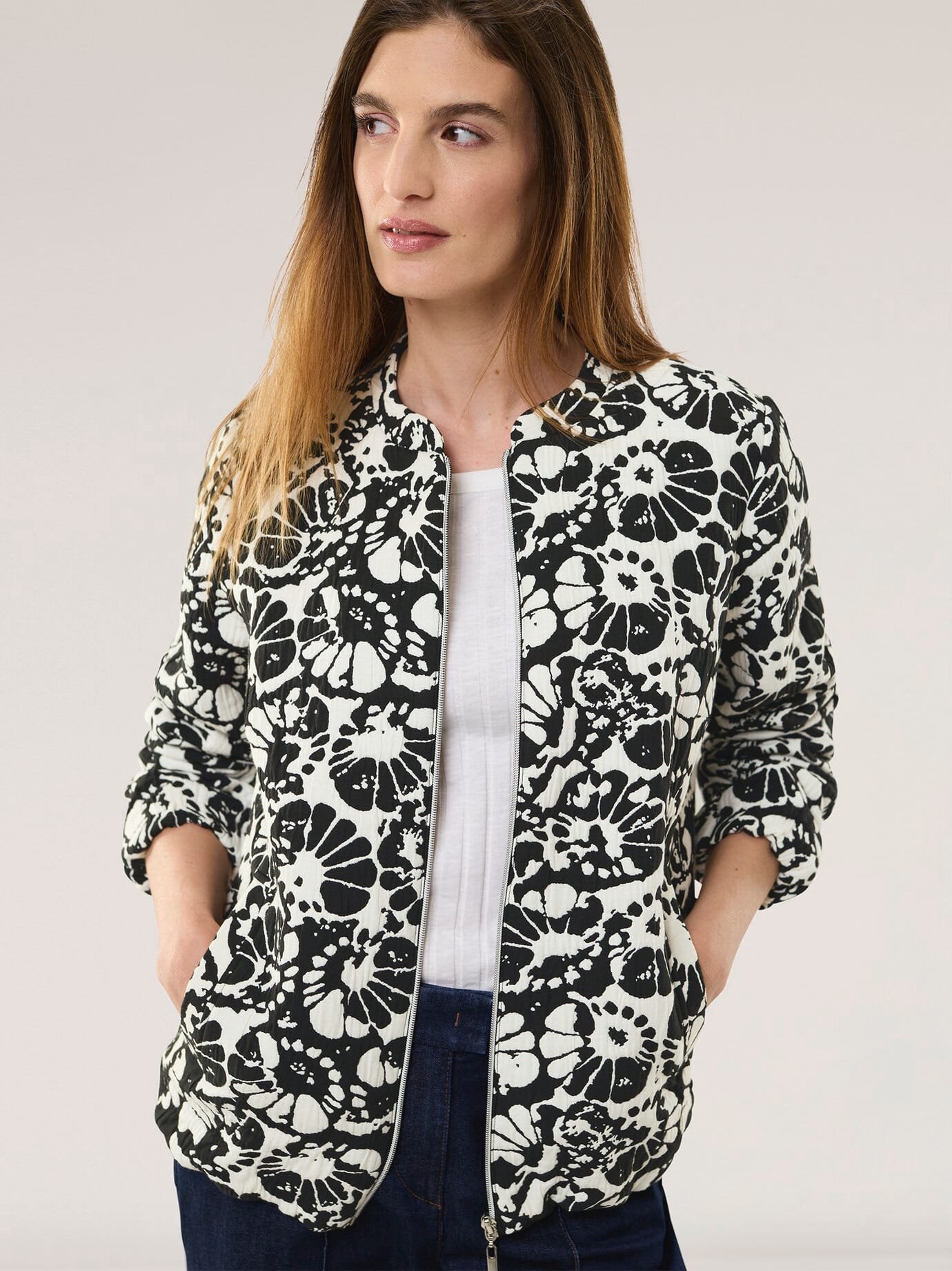 Blouson Blumenjacquard