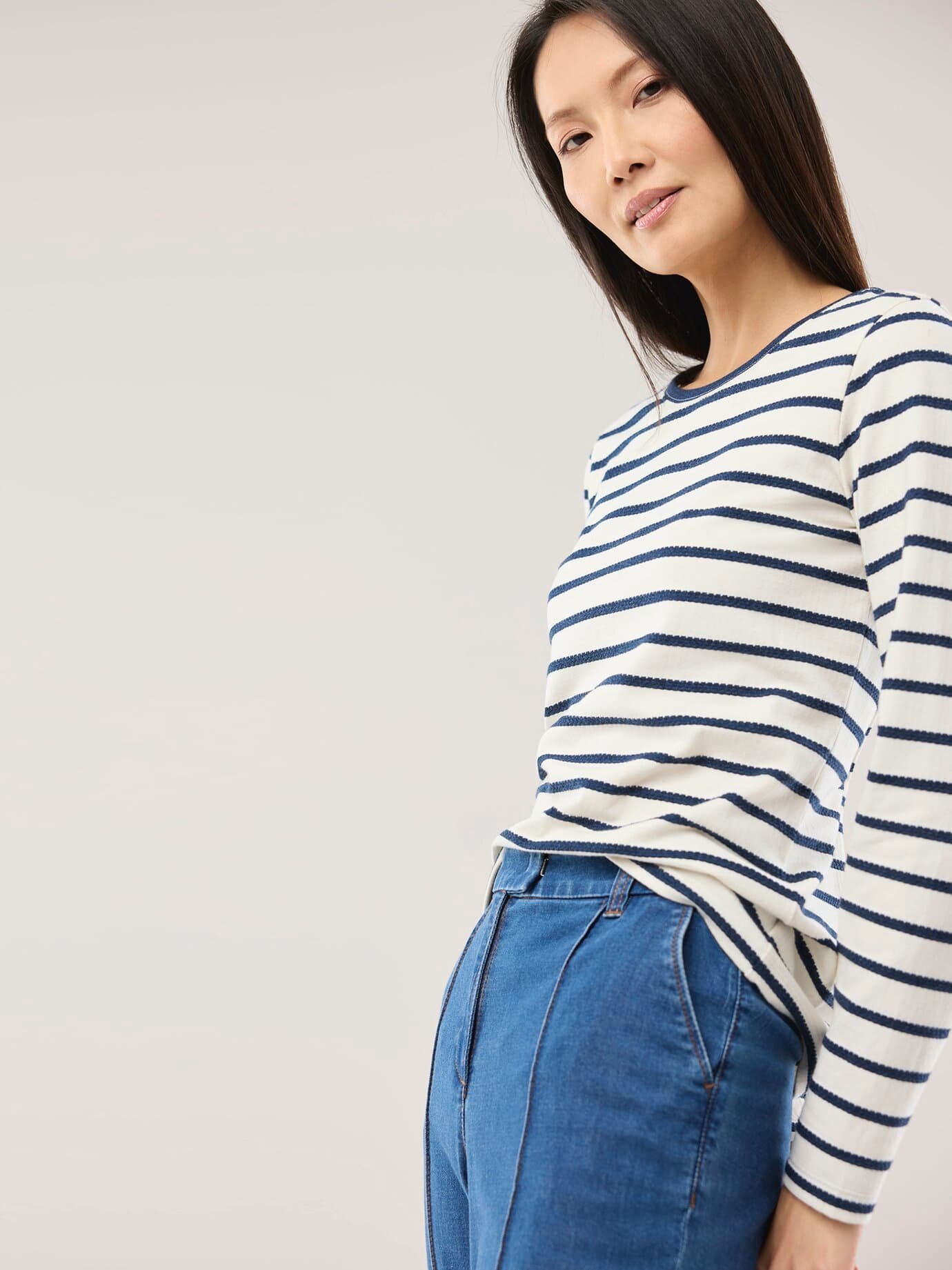 Baumwollshirt Ringelstruktur