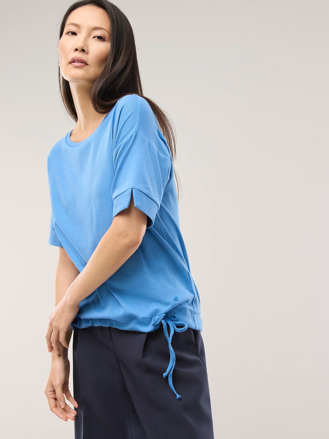 Blousonshirt in Rippenstruktur