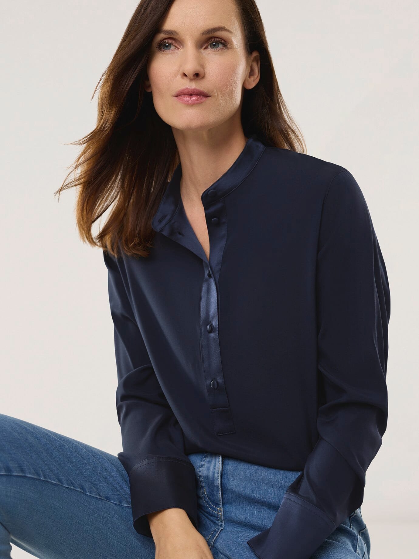 Polo Bluse aus Seide