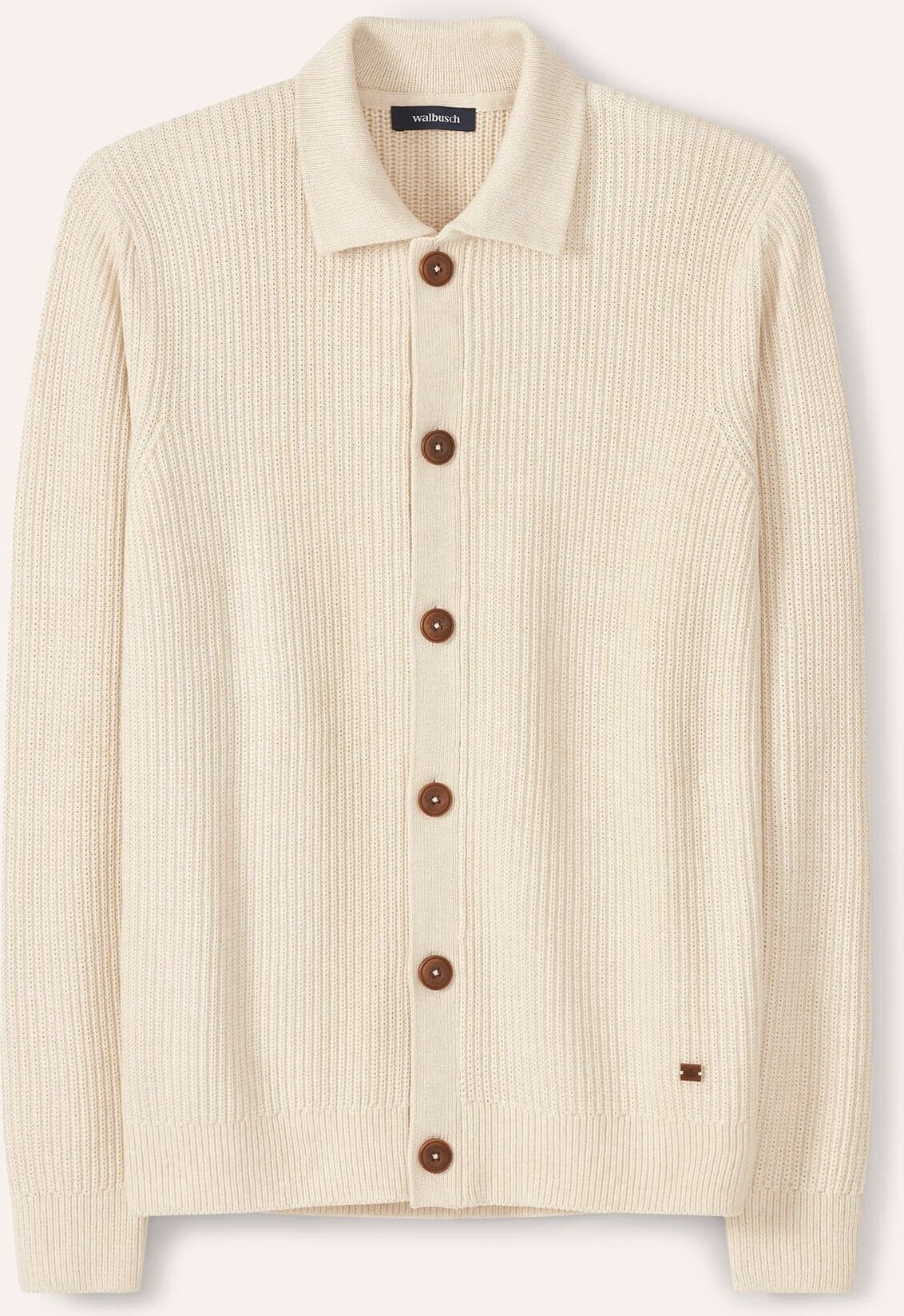 Gerippter Polo-Cardigan