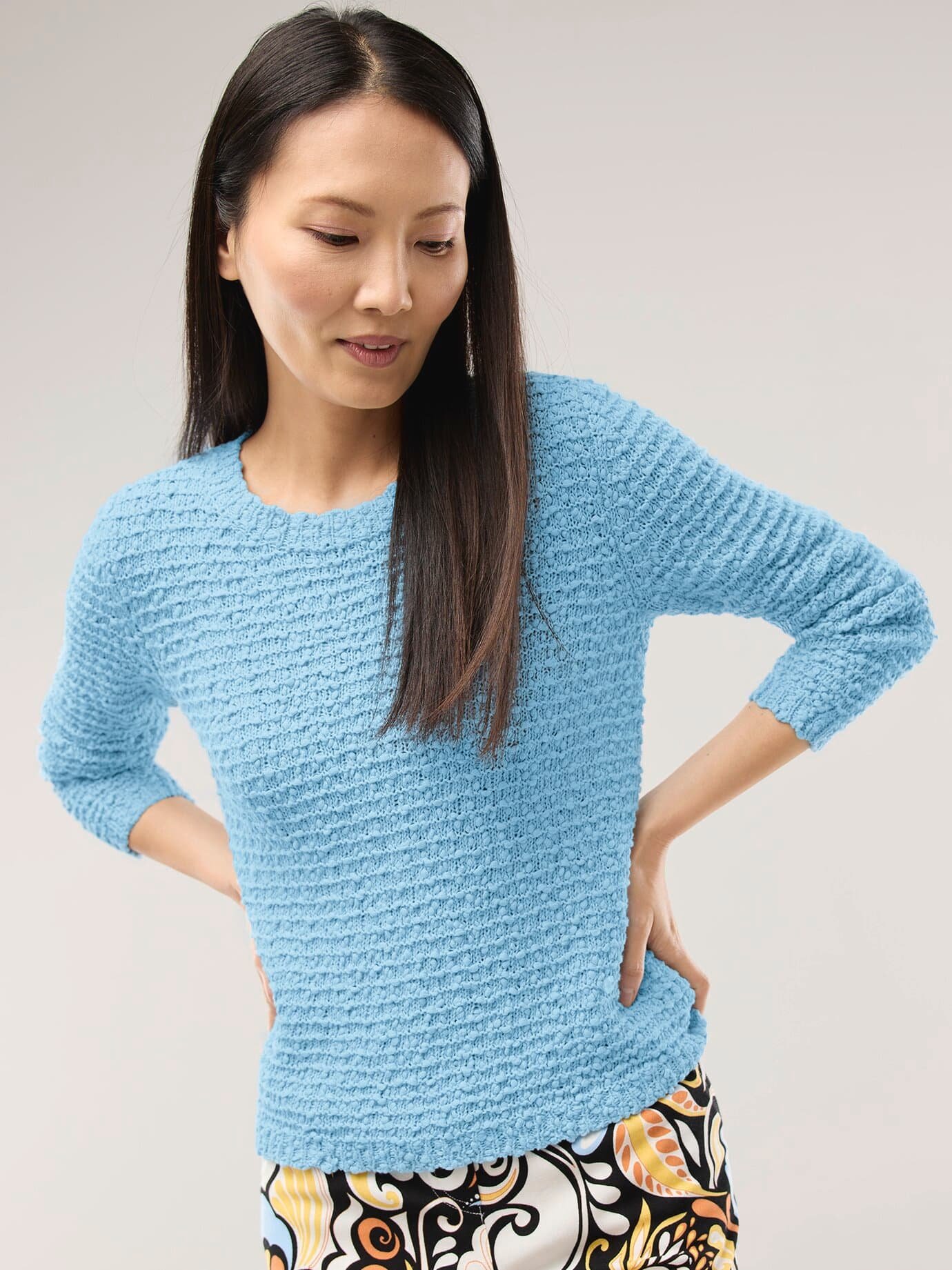 Strukturpullover mit Noppen-Effekt