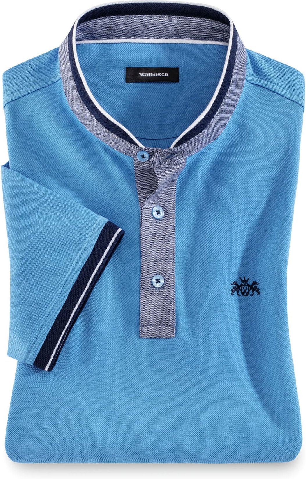 Thumbnail - Stehkragen-Polo Maritim