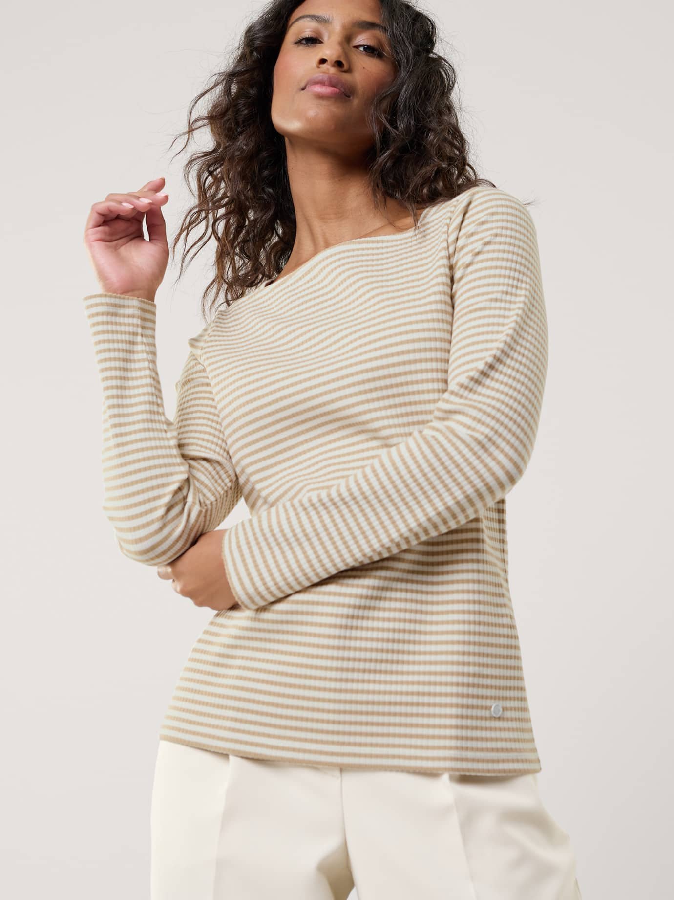 Baumwollshirt Ripp Ringel