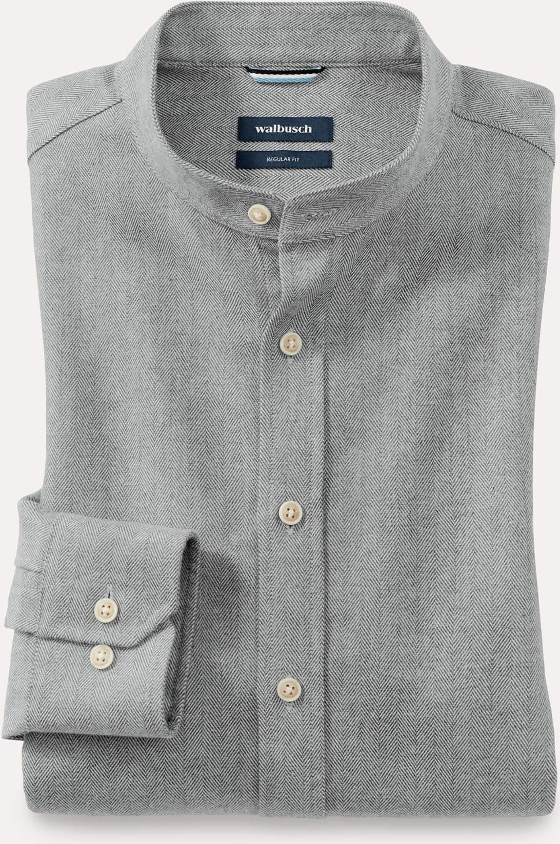 Flanell Stehkragen-Hemd