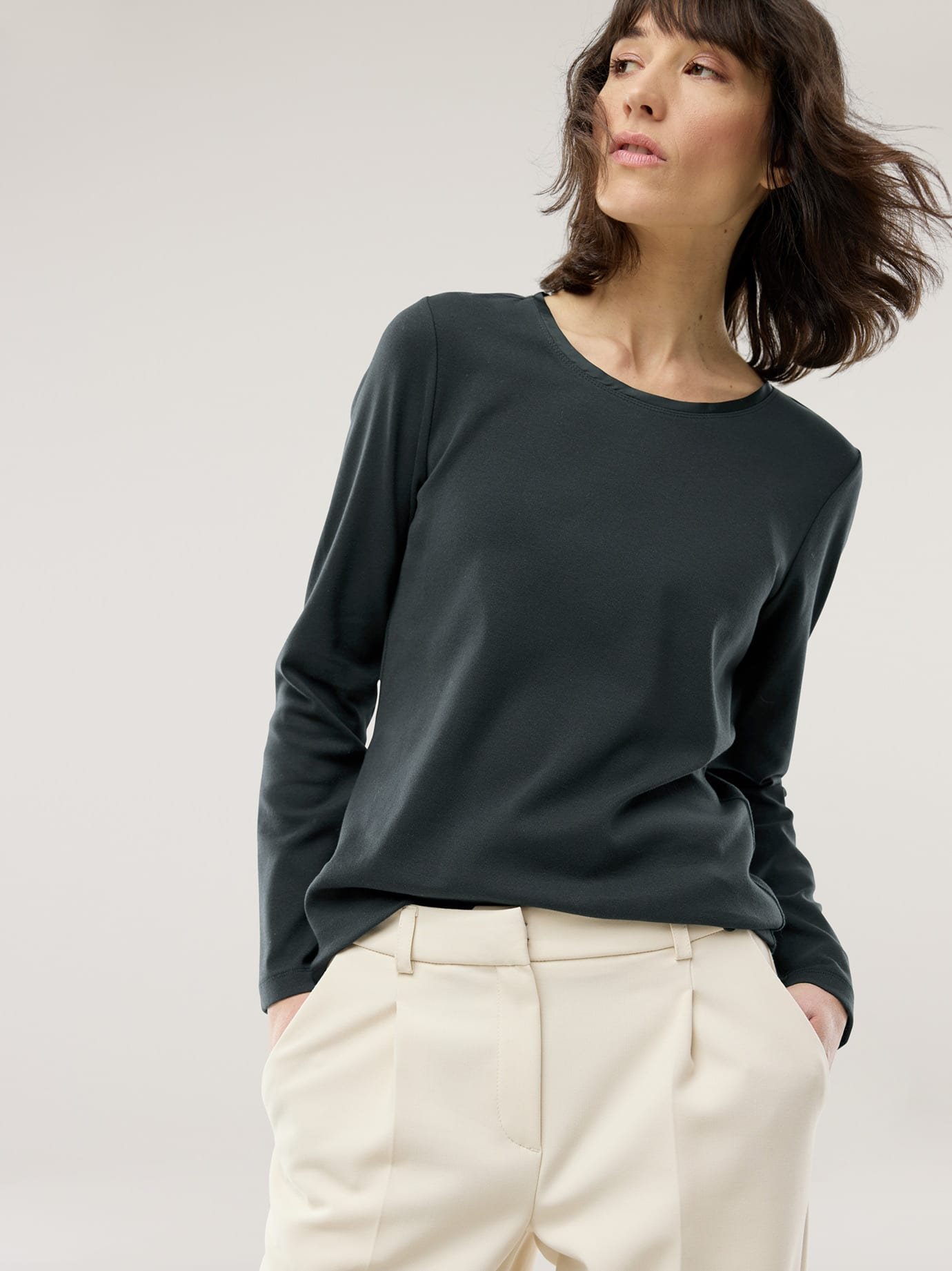 Baumwollshirt Satindetail