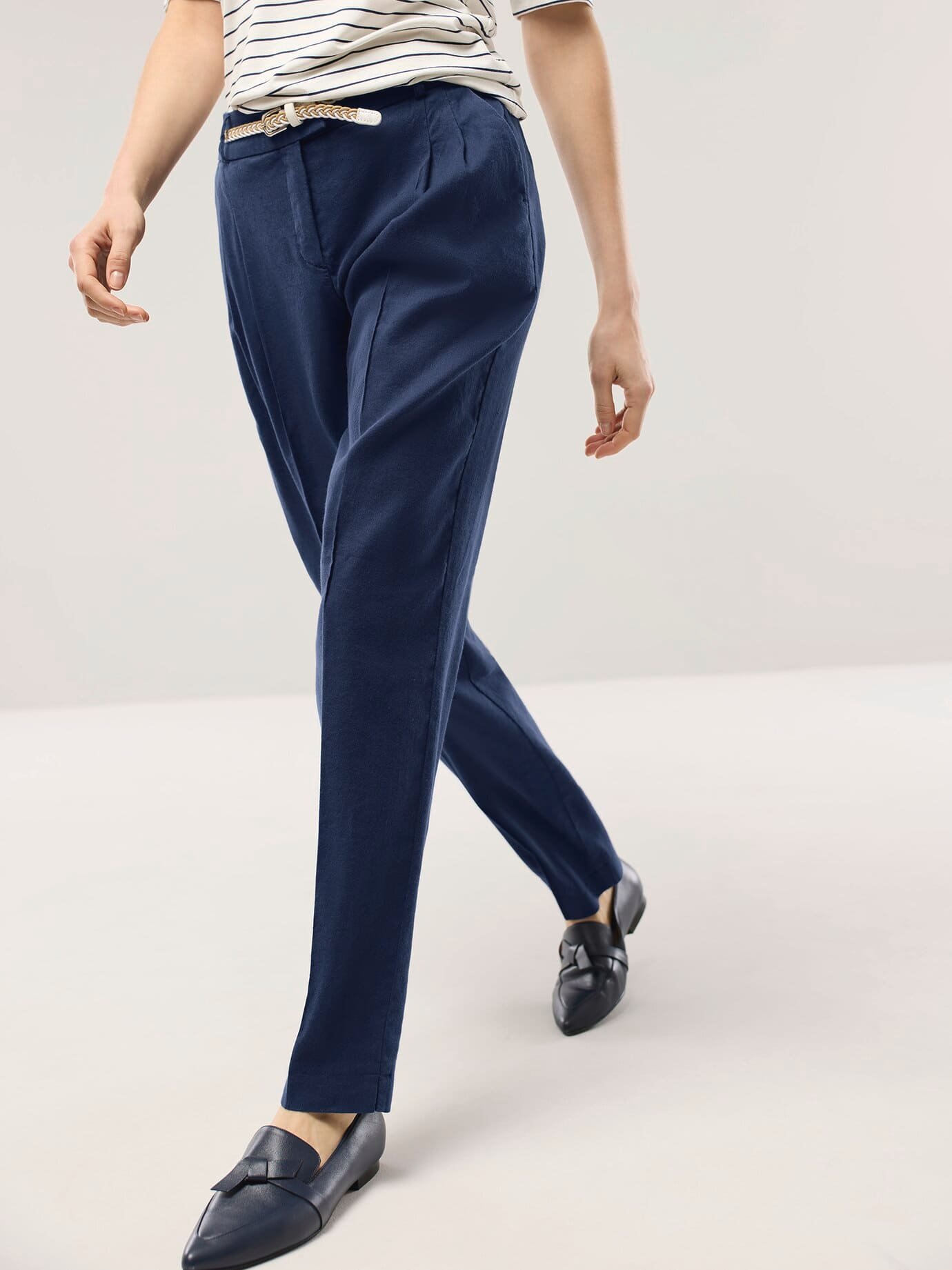 Bundfaltenhose aus Leinenmix