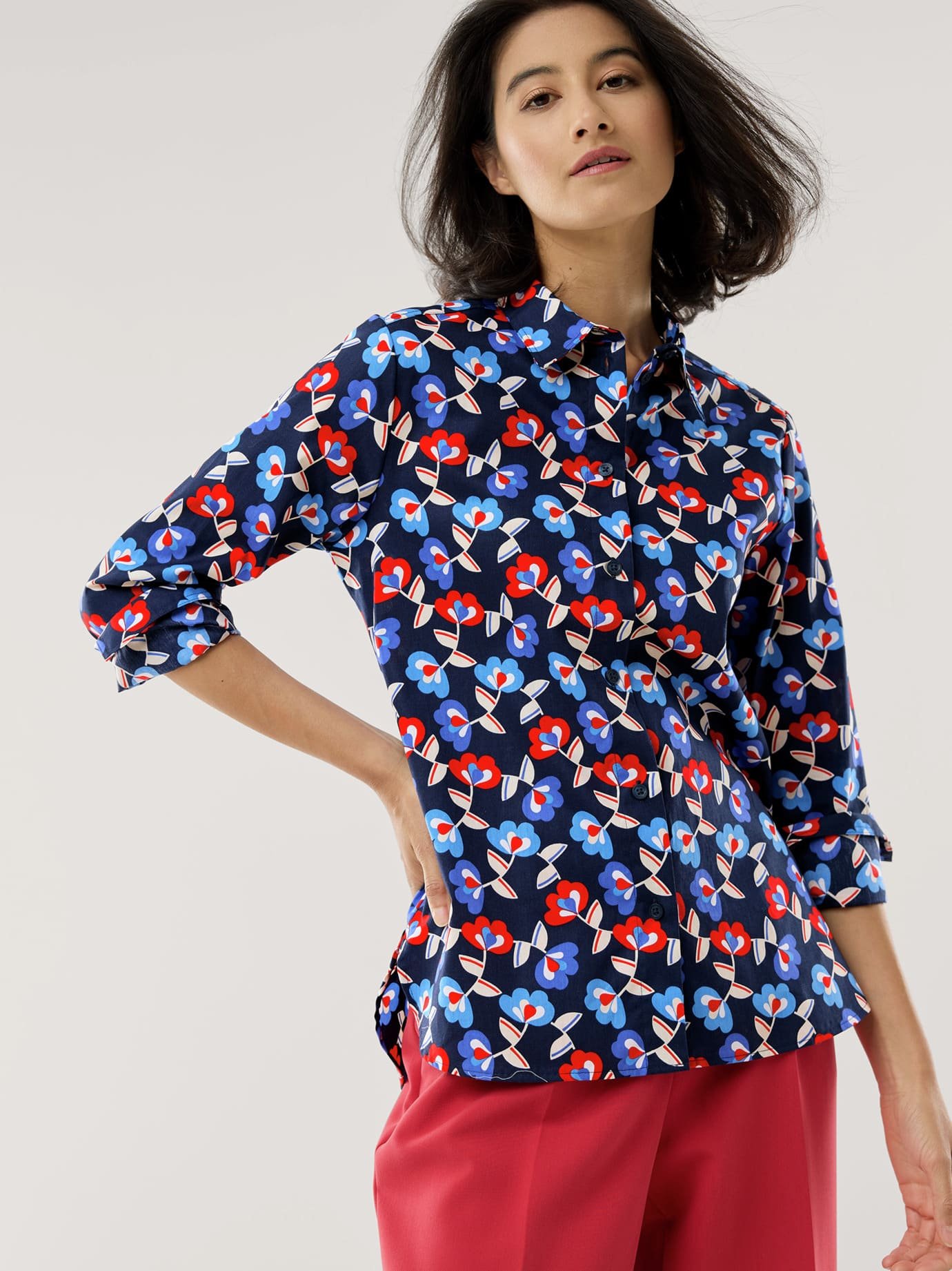 Baumwoll-Bluse Zeitlos