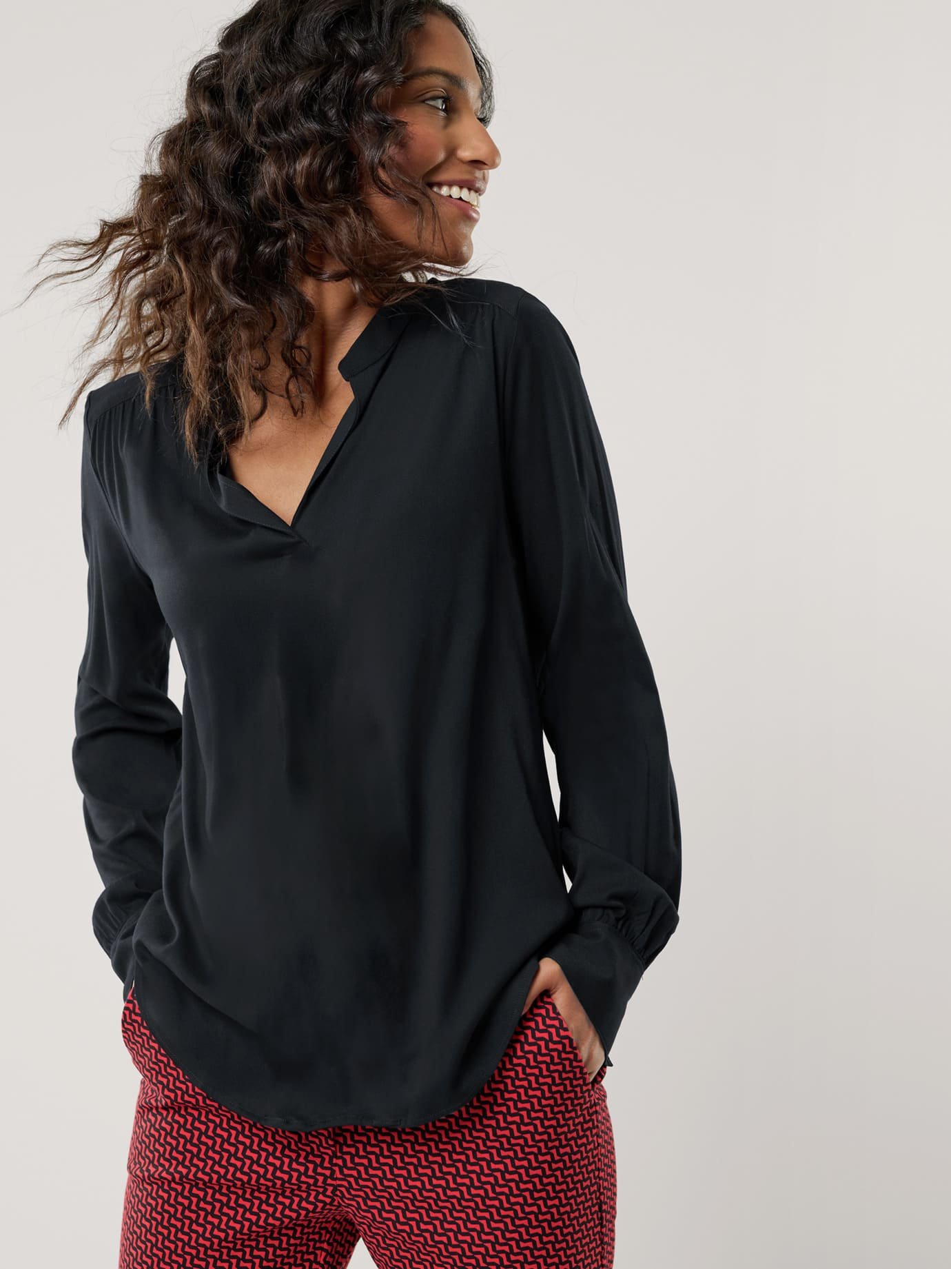 Easy Care Viskose Bluse