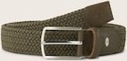 Thumbnail - TOM TAILOR Herren TTALEX elastischer Flechtgürtel mit eckiger Dornschließe, grün, Logo Print, Gr. 105