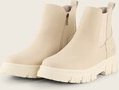 TOM TAILOR Damen Gefütterte Stiefeletten mit Gummieinsatz, beige, Uni, Gr. 39