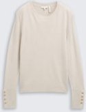 Thumbnail - TOM TAILOR Damen Strickpullover mit Knopf-Details, beige, Meliert, Gr. S