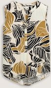 TOM TAILOR Damen Blusentop mit Muster, beige, Gemustert, Gr. 36