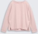 TOM TAILOR Damen Sweatshirt mit Streifenmuster, rosa, Gestreift, Gr. M