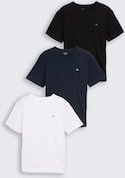 TOM TAILOR Herren Basic T-Shirts im 3er-Pack, weiß, Uni, Gr. XXL
