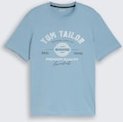 TOM TAILOR Herren T-Shirt mit Logo-Print, blau, Uni, Gr. XXXL