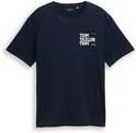 TOM TAILOR Herren T-Shirt mit Print, blau, Uni, Gr. M