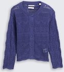TOM TAILOR Mädchen Cardigan mit Lochmuster, blau, Uni, Gr. 92/98