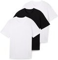 TOM TAILOR Herren Basic T-Shirts im 3er-Pack, weiß, Uni, Gr. XXL