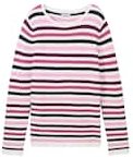 TOM TAILOR Damen Strickpullover aus Bio-Baumwolle, lila, Gestreift, Gr. XL