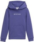 TOM TAILOR Mädchen Hoodie Sweatshirt mit Logo-Print, blau, Uni, Gr. 128/134