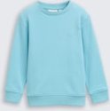 TOM TAILOR Jungen Basic Sweatshirt mit Print, blau, Uni, Gr. 116/122