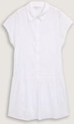 TOM TAILOR DENIM Damen Mini-Blusenkleid mit Stickereien, weiß, Uni, Gr. M
