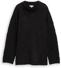 TOM TAILOR Damen Oversize Strickpullover mit Glitzer-Effekt, schwarz, Gemustert, Gr. XL