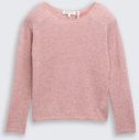 TOM TAILOR DENIM Damen Strickpullover mit U-Boot-Ausschnitt, rosa, Meliert, Gr. XL
