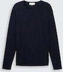 TOM TAILOR DENIM Herren Strickpullover aus Baumwolle, blau, Uni, Gr. L