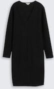 TOM TAILOR Damen Kleid mit Glitzer-Effekt, schwarz, Uni, Gr. 40
