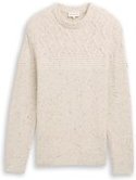 Thumbnail - TOM TAILOR Herren Strickpullover mit Strukturmix, weiß, Meliert, Gr. L